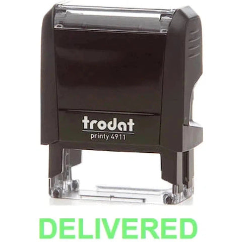 Trodat Printy 4911 Stamp "Delivered" - Green ColorWaves