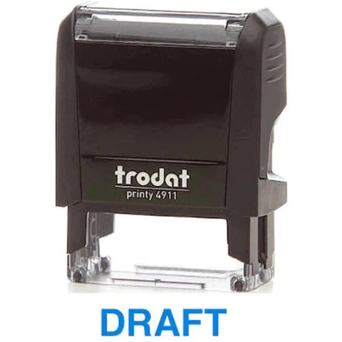 Trodat Printy 4911 Stamp "Draft" - Blue ColorWaves