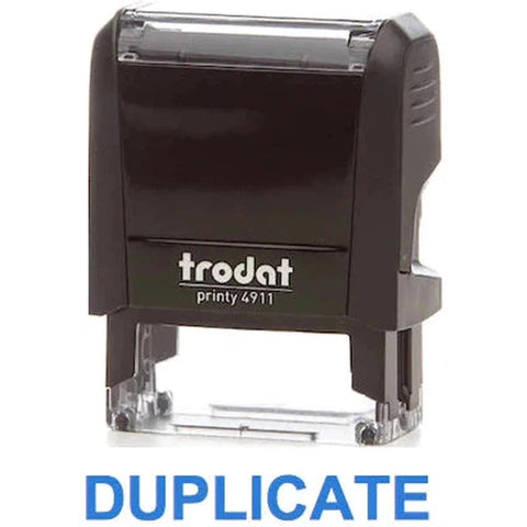Trodat Printy 4911 Stamp "Duplicate" - Blue ColorWaves