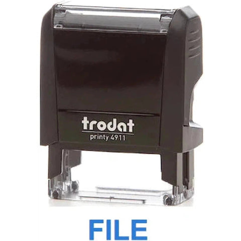 Trodat Printy 4911 Stamp "File" - Blue ColorWaves
