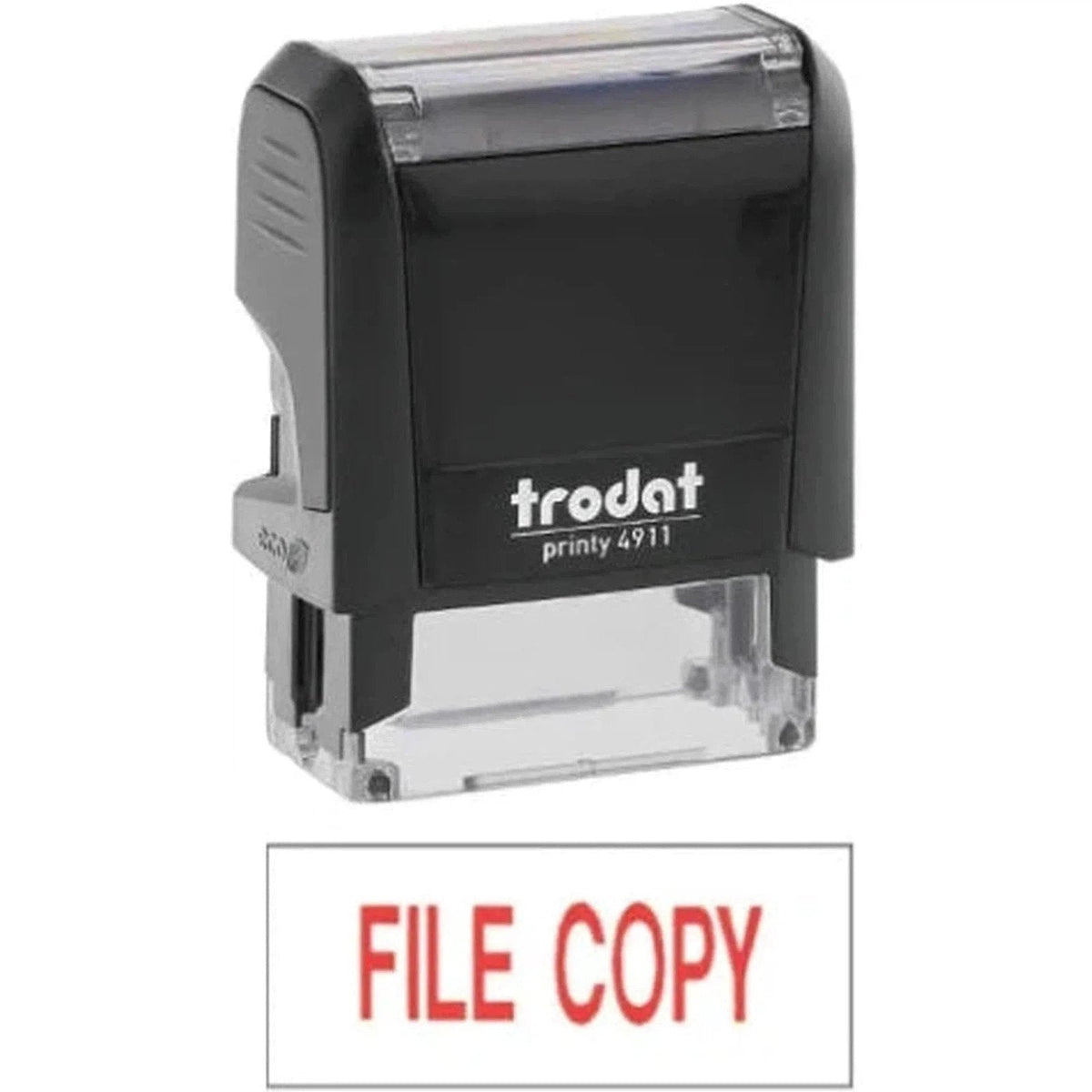 Trodat Printy 4911 Stamp "File Copy" - Red In Ink ColorWaves