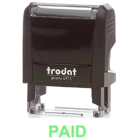 Trodat Printy 4911 Stamp "Paid" - Green ColorWaves
