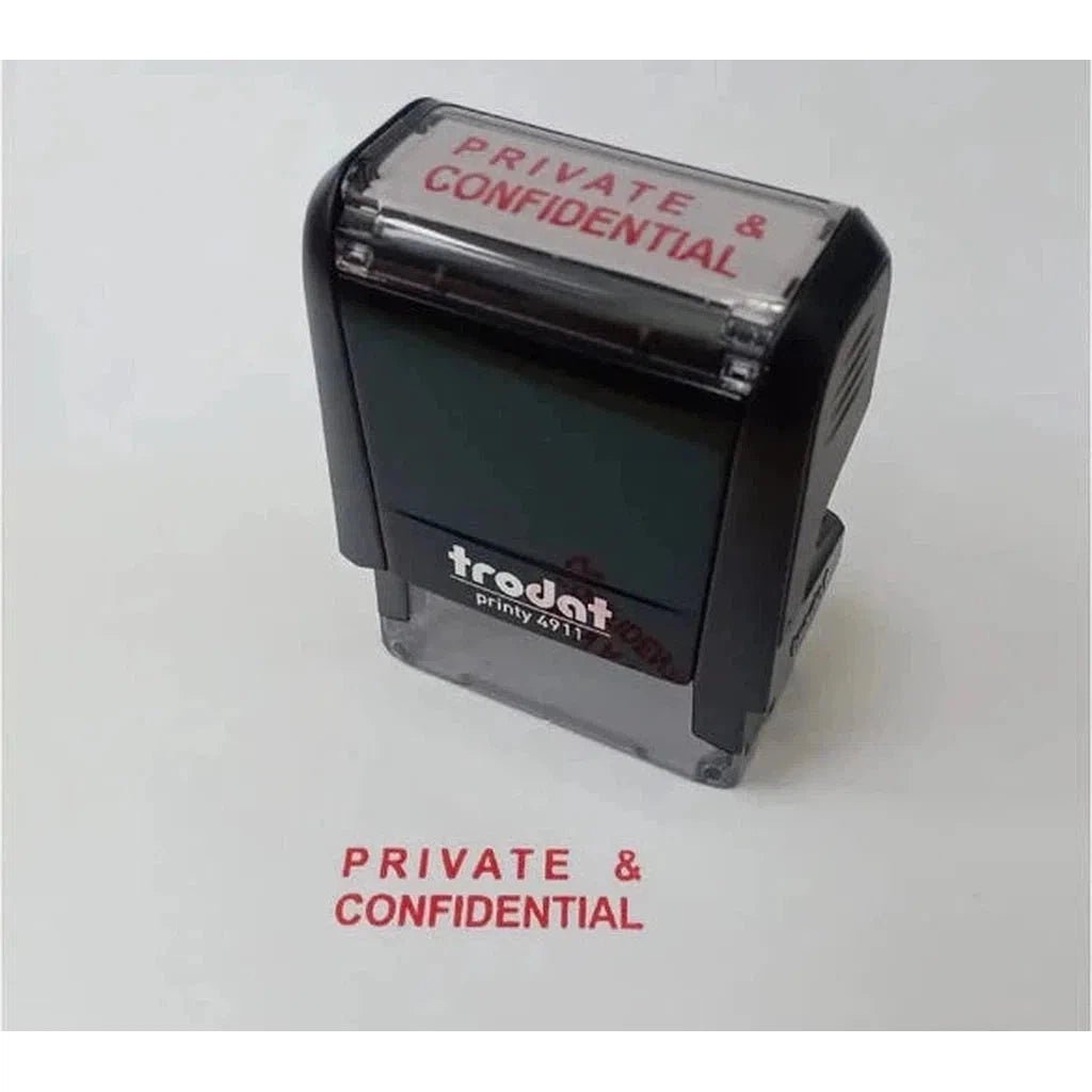 Trodat Printy 4911 Stamp " Private & Confidential" Red ColorWaves