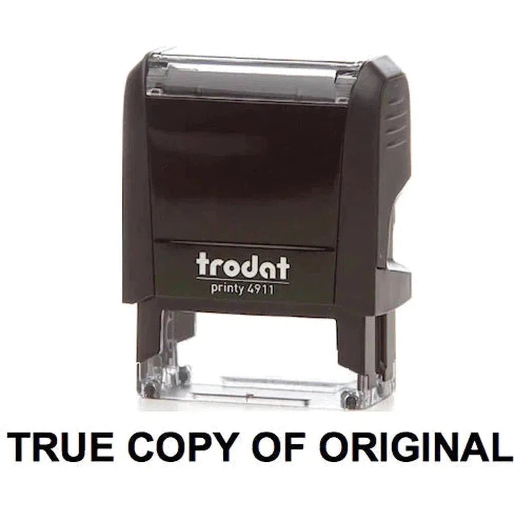 Trodat Printy 4911 Stamp "True Copy Of Original" - Black ColorWaves