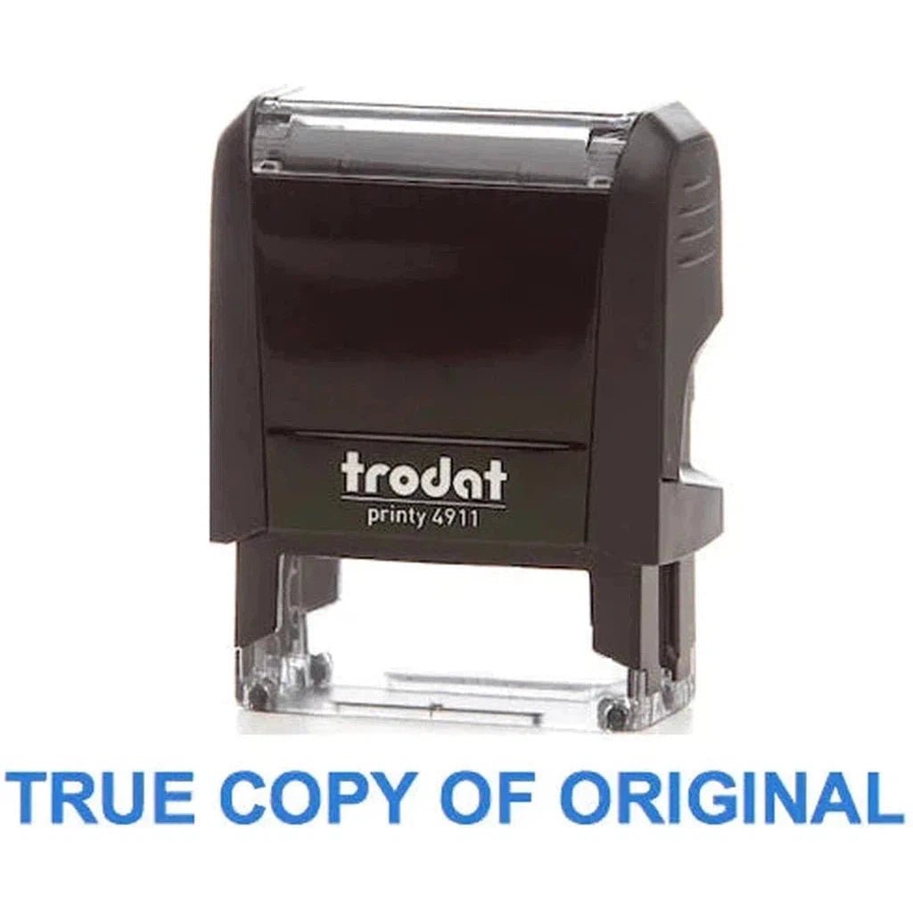 Trodat Printy 4911 Stamp "True Copy Of Original" - Blue ColorWaves