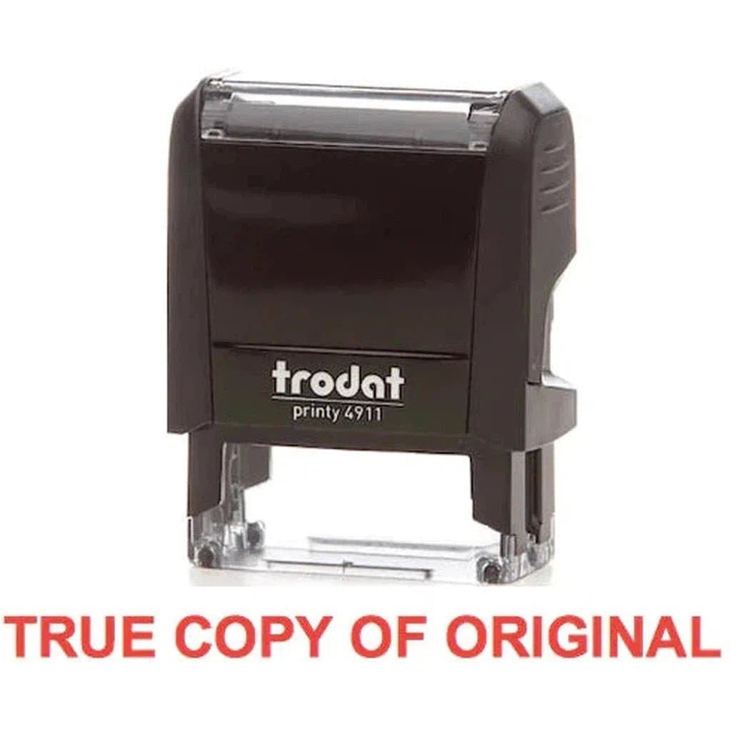 Trodat Printy 4911 Stamp "True Copy Of Original" - Red ColorWaves