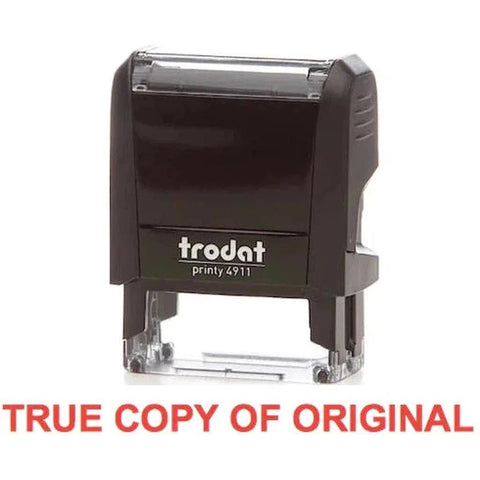 Trodat Printy 4911 Stamp "True Copy Of Original" - Red ColorWaves