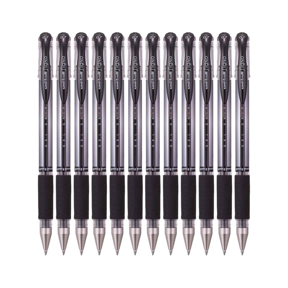Uni-Ball Signo DX Fine Black Pen 0.7 mm (UM-151.( 07). Z.Black) Pack of 12 ColorWaves