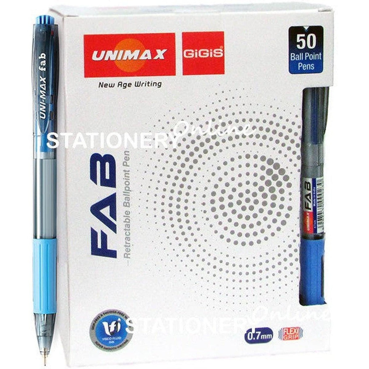 Unimax Gigis Fab Retractable Ball Point Pen Pack Of 50 Pens ColorWaves