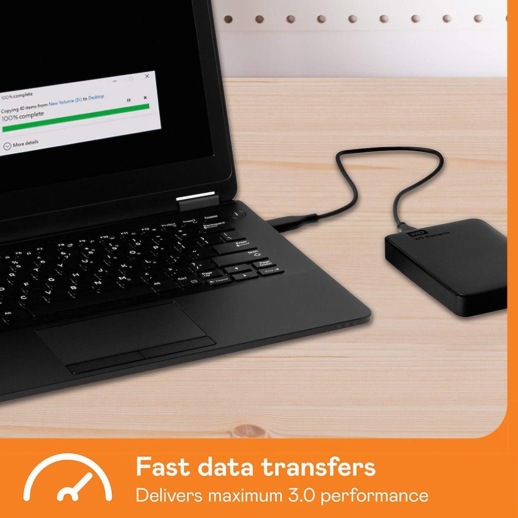 WD 1TB Elements Portable External Hard Drive, USB 3.0 / WDBUZG0010BBK ColorWaves