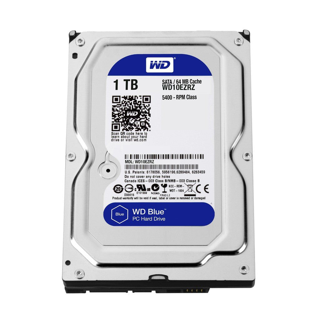 WD Blue 1TB Desktop Hard Disk Drive 5400 RPM / SATA / 6 Gb/s 64MB Cache / 3.5 Inch (WD10EZRZ) ColorWaves
