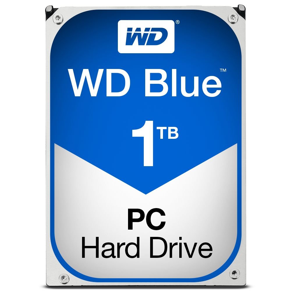 WD Blue 1TB Desktop Hard Disk Drive 5400 RPM / SATA / 6 Gb/s 64MB Cache / 3.5 Inch (WD10EZRZ) ColorWaves