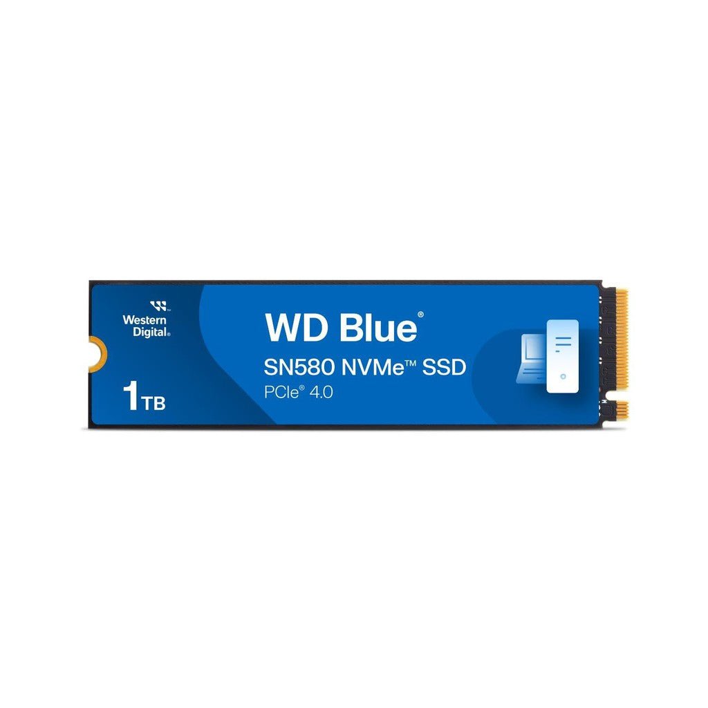 WD Blue 1TB SN580 NVMe Internal Solid State Drive SSD - Gen4 x4 PCIe 16Gb/s, M.2 2280, Up to 4,150 MB/s - WDS100T3B0E ColorWaves