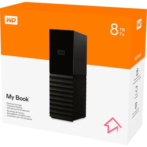 WD My Book 8TB USB 3.0 Desktop Hard Drive WDBBGB0080HBK-EESN ColorWaves