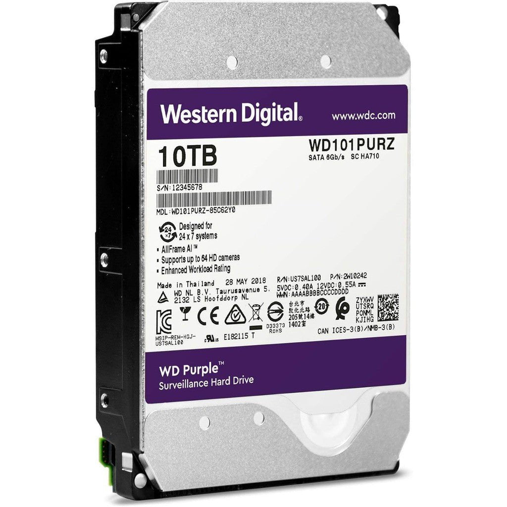 WD Purple 10TB Surveillance Hard Disk Drive ColorWaves
