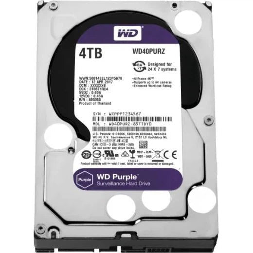 WD Purple 4TB Surveillance Hard Disk Drive ColorWaves