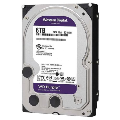 WD Purple 6TB Surveillance Hard Disk Drive - 5400 RPM Class SATA 6Gb/s 64MB Cache 3.5 Inch WD63PURU ColorWaves