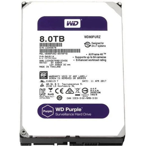WD Purple 8TB Surveillance Hard Disk Drive ColorWaves