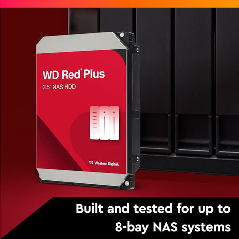 WD Red Plus 8TB NAS Hard Drive - 5400 RPM Class SATA 6Gb/s, CMR, 128MB Cache, 3.5 Inch - WD80EFPX ColorWaves