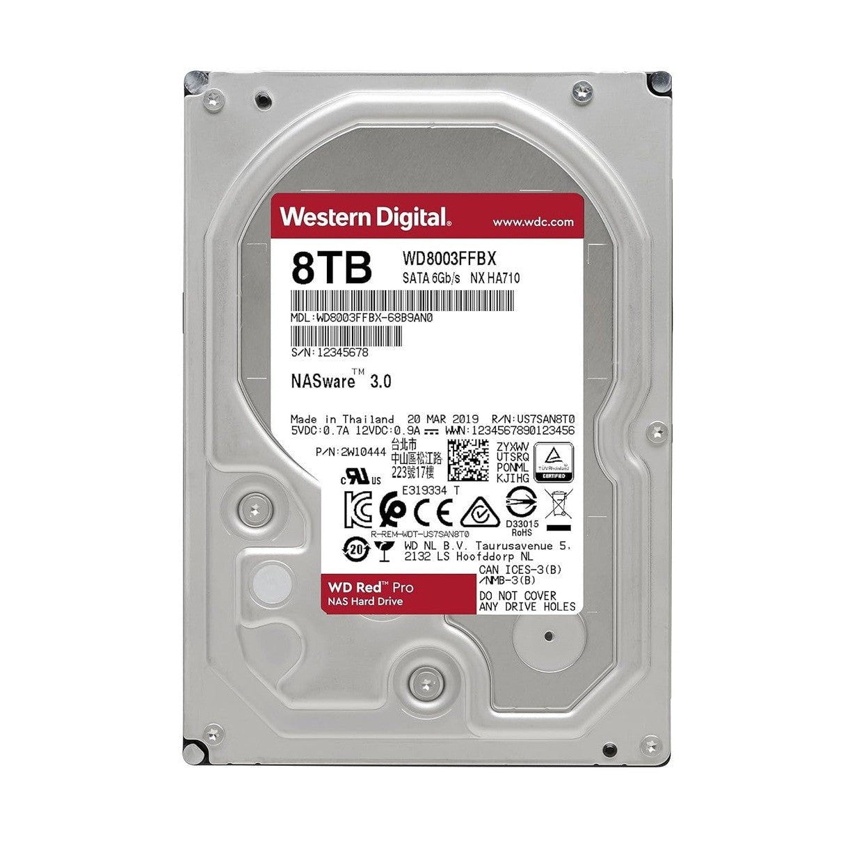 Western Digital 8TB WD Red Pro NAS Internal Hard Drive HDD 7200 RPM (WD8003FFBX) Western Digital