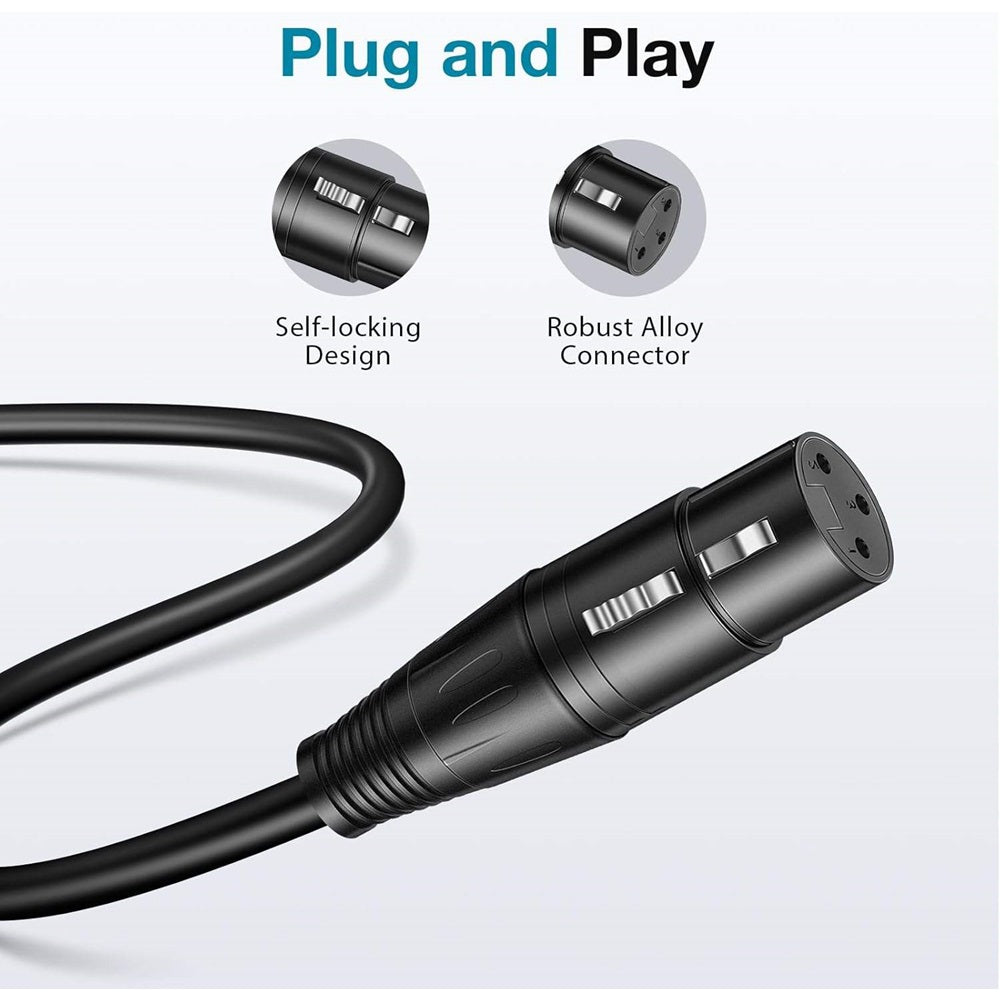 Jasoz XLR Audio Cable 3-Pin Male to Female, 3m Jasoz