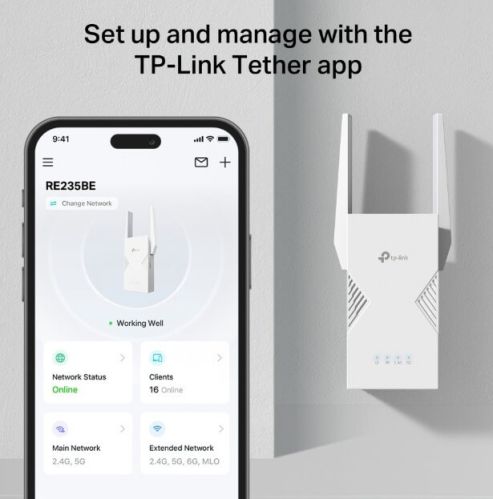 TP-Link BE3600 Wi-Fi 7 Range Extender 2.5G Port (RE235BE) TP-Link