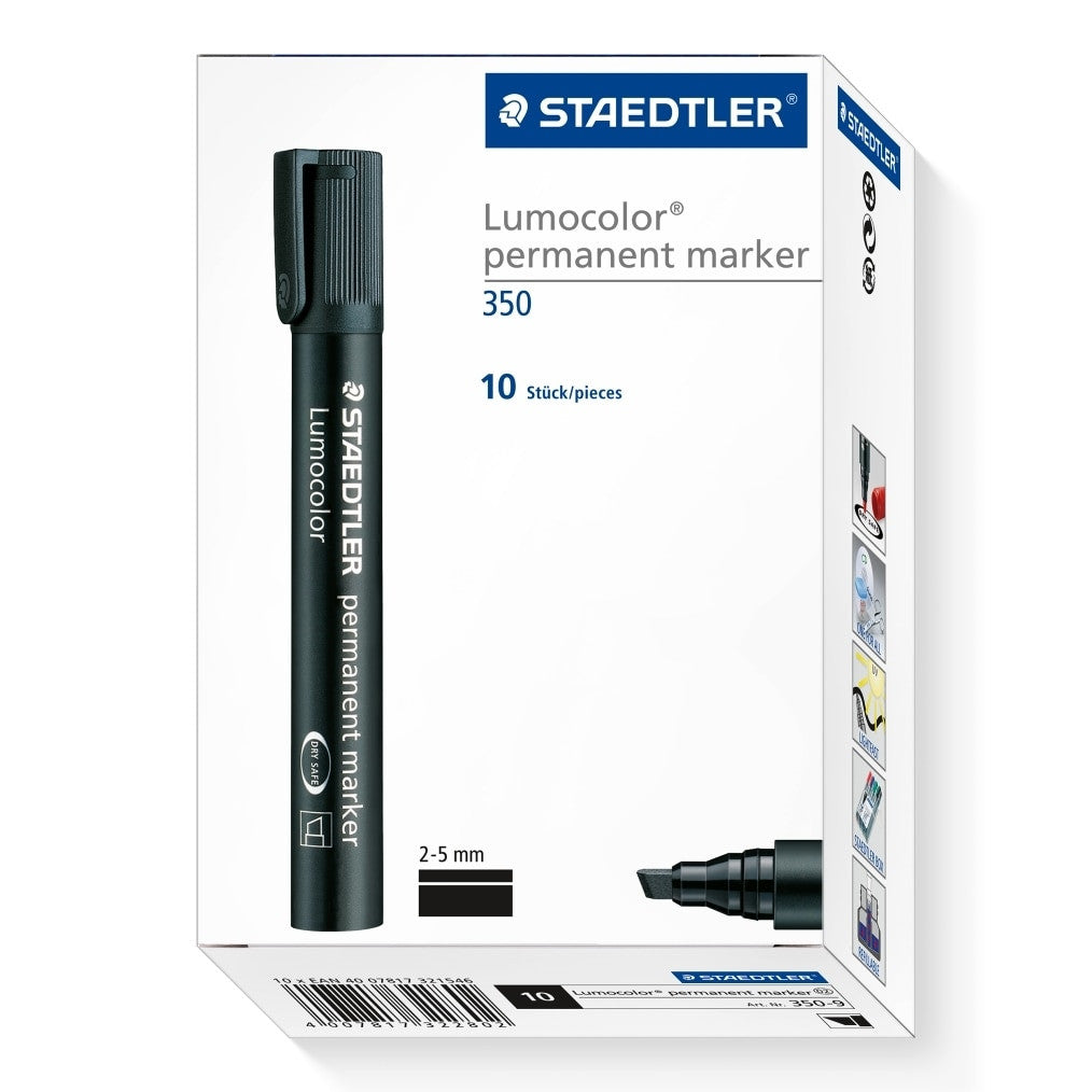 Staedtler Permanent Marker Chisel Tip 350-9 (10Pcs) ColorWaves