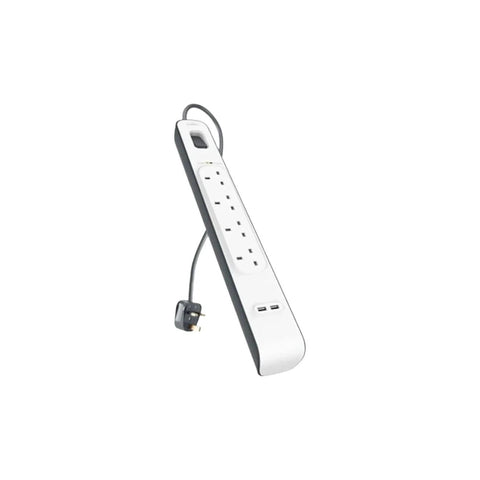 Belkin 4-Port Power Extension Strip Surge Protection, White (Bsv401Af2M) ColorWaves