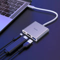 Hoco HB14 Easy-Use Type-C Adapter - Type-C To USB 3.0 + Hdmi + PD - White Hoco