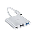 Hoco HB14 Easy-Use Type-C Adapter - Type-C To USB 3.0 + Hdmi + PD - White Hoco