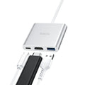Hoco HB14 Easy-Use Type-C Adapter - Type-C To USB 3.0 + Hdmi + PD - White Hoco