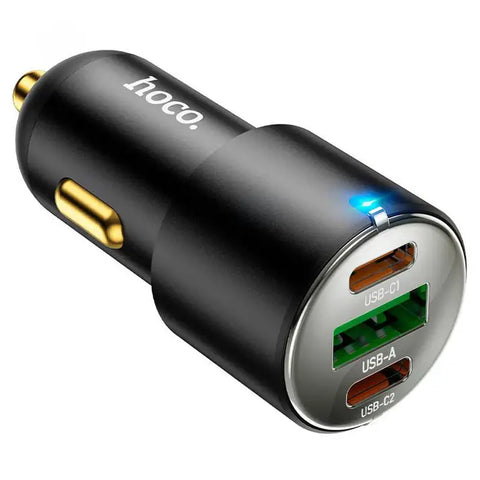 HOCO NZ6 Car Charger - 45W / USB-C / Lightning / Black Hoco