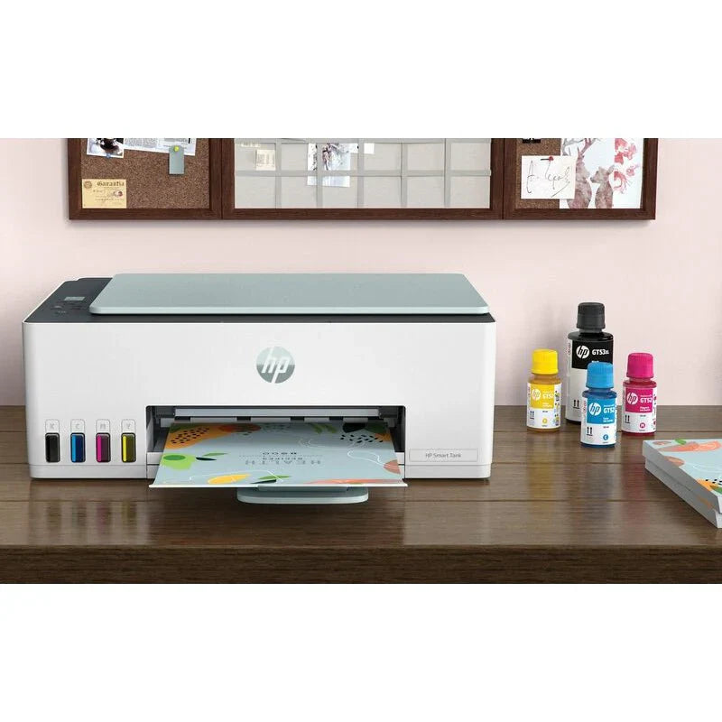 HP Smart Tank 582 AIO - 12ppm / 4800dpi / A4 / USB / Wi-Fi / Color Inkjet - Printer +1 Reem Paper Free HP