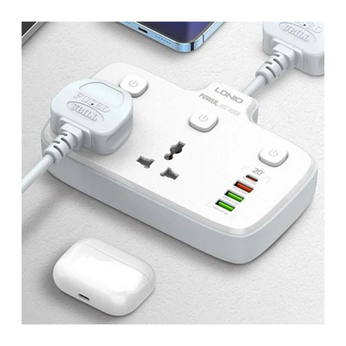 Ldnio Power Strip USB Socket - 2 Way / USB-A / USB-C / White Ldnio