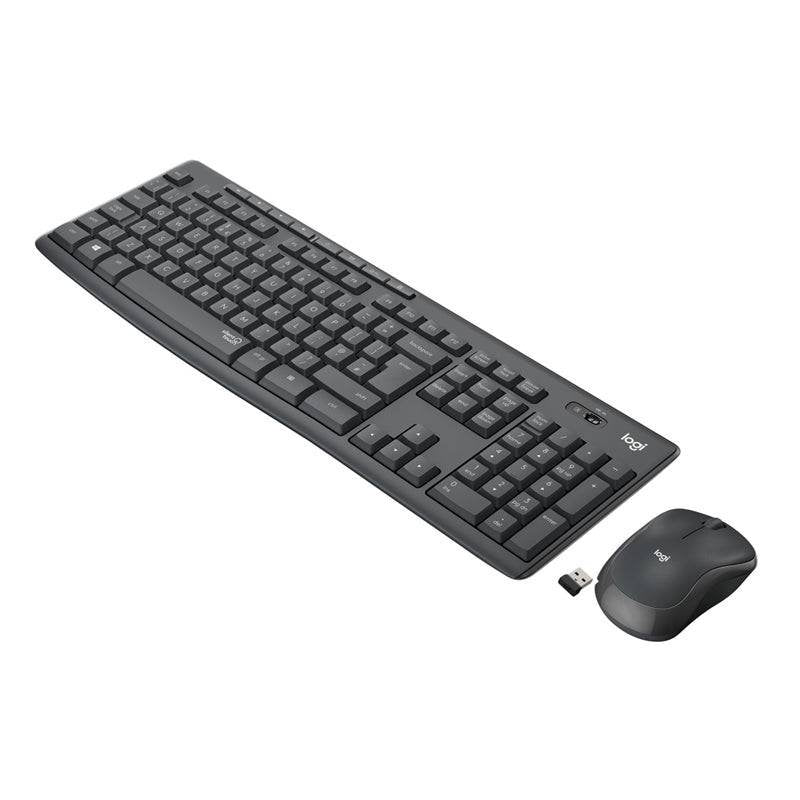 Logitech MK295 Silent Wireless Combo - 2.40GHz / Up to 10m / USB Wireless Receiver / Arb/Eng / Black - Keyboard & Mouse Combo Logitech