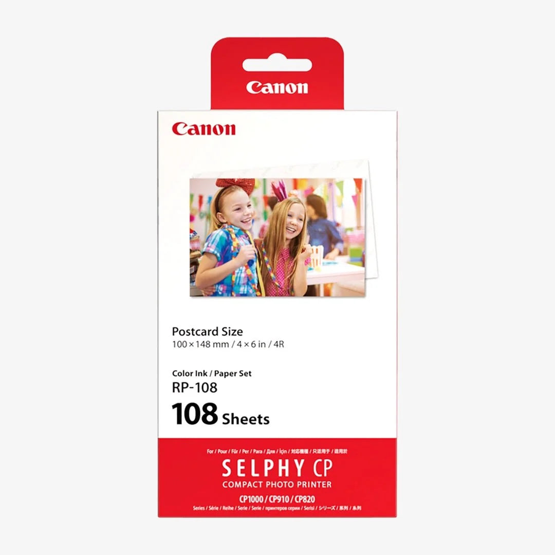 Canon RP-108 Color Ink & Postcard Photo Paper Set – 4×6" (100×148 mm), 108 sheets Canon