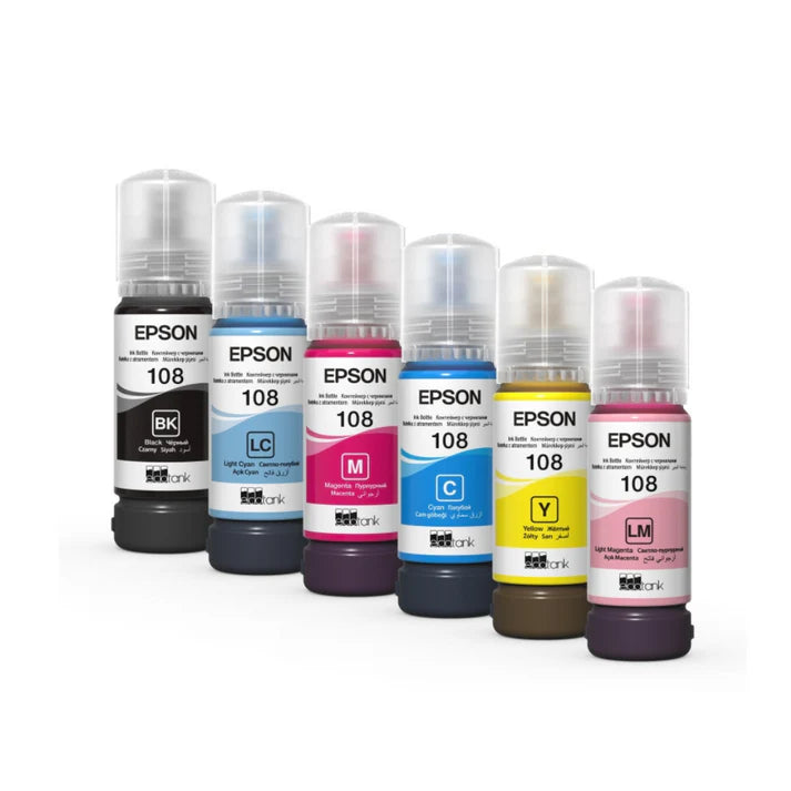 Epson 108 EcoTank Inks 6-Color set for Epson L18050 L8050 Printers Epson