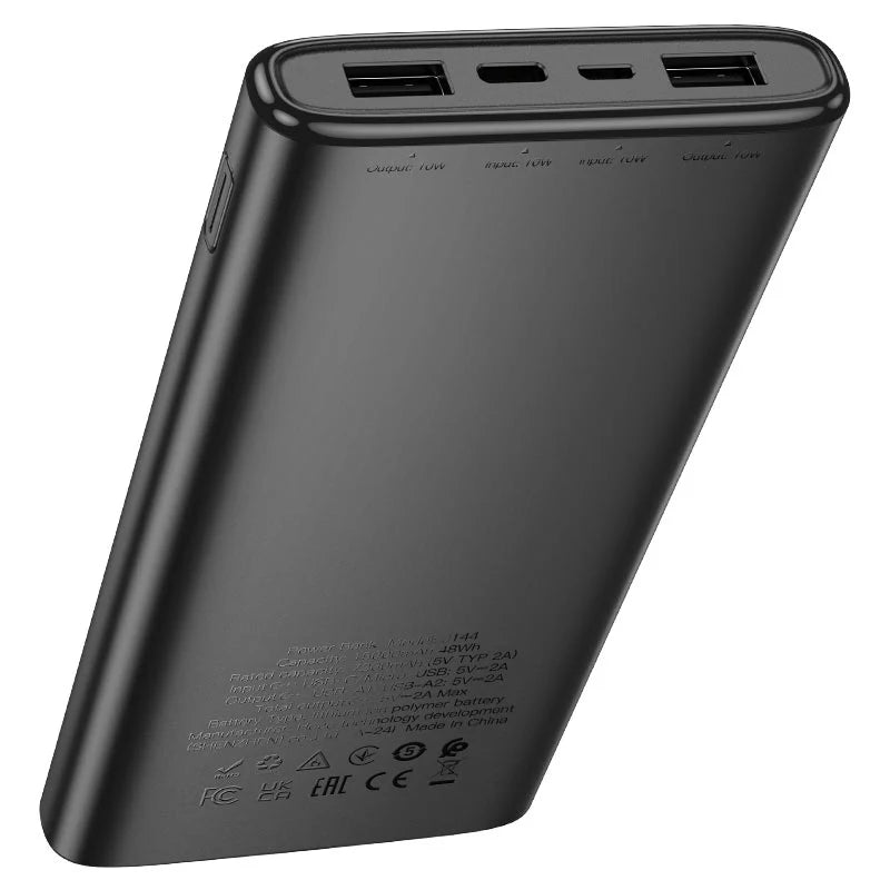 Hoco J144 15000mAh Ultra-Thin Dual USB Power Bank with Digital Display Hoco