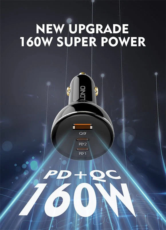 LDNIO 160W 3 USB Super Fast Car Charger C102 Ldnio