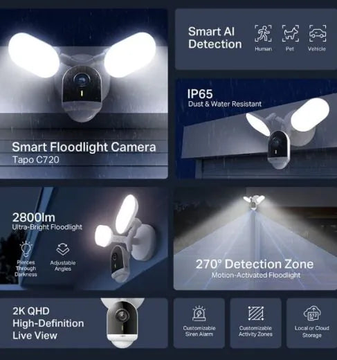 TP-Link Tapo Smart Floodlight Camera (TAPO C720) TP-Link