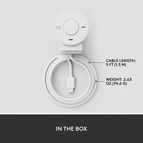 Logitech BRIO 300 Full HD Webcam – 1080p with Privacy Shutter – Off-White Logitech