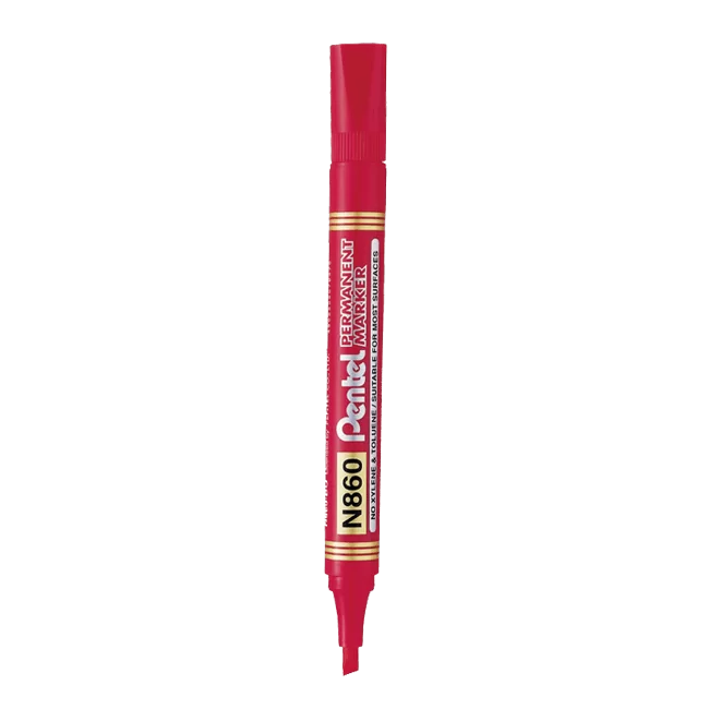 Pentel-N860-Permanent-Marker-Chisel-4.5Mm-Blue/Black ColorWaves