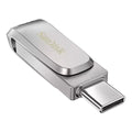 Sandisk Ultra Dual Drive Luxe Flash Drive – 128Gb/ 400Mb/S/ Usb 3.1 Gen 1/ Type-C/ Silver Sandisk