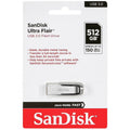 SanDisk Ultra Flair Flash Drive - 512GB / Up to 400 MB/s / USB 3.0 / Black and Silver Sandisk