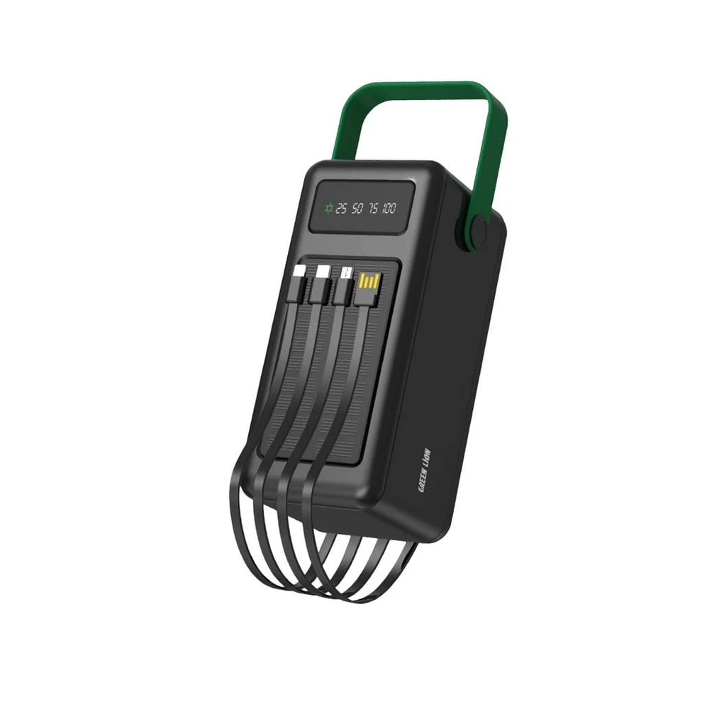 Solar 80,000mAh Power Bank Green Lion Solar Max Fast Charging - Black Green Lion