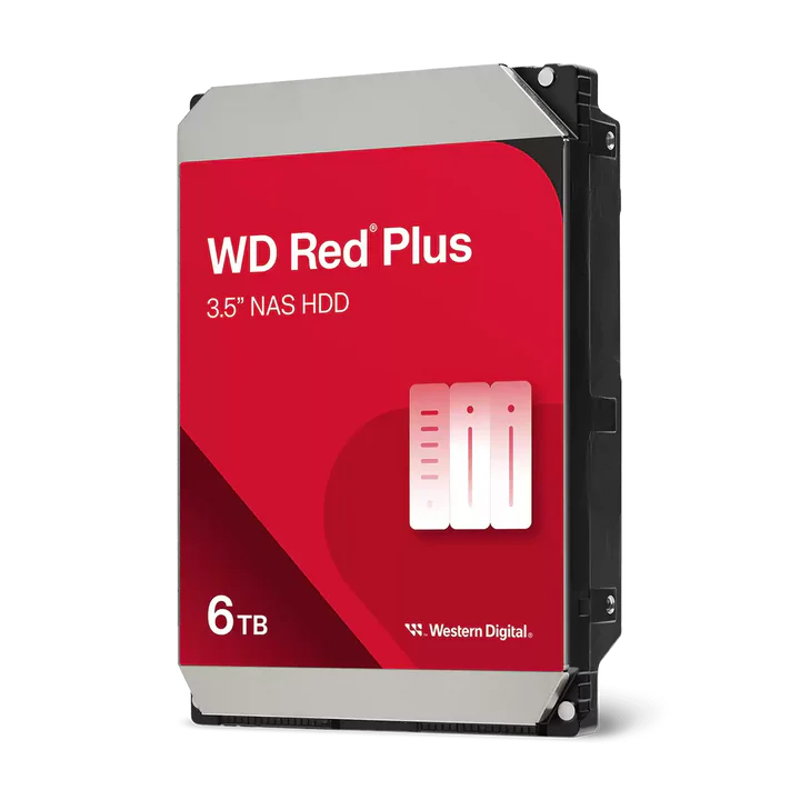 Western Digital 6TB WD Red Plus NAS Internal Hard Drive HDD 5400 RPM (WD60EFPX) Western Digital