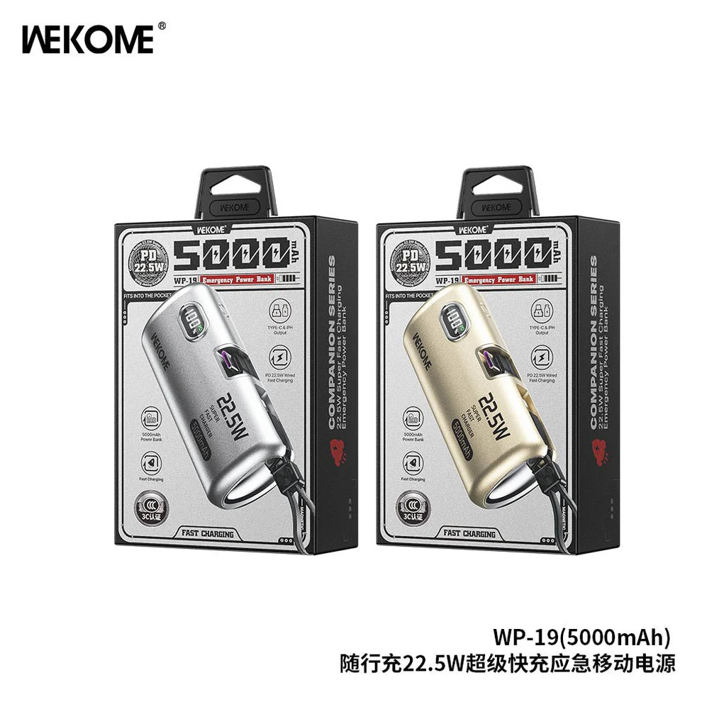 WEKOME WP-19 5000mAh Emergency Power Bank – Ultra Compact & Fast Wekome