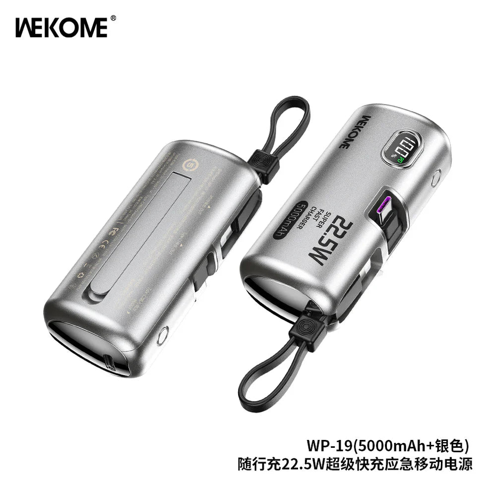 WEKOME WP-19 5000mAh Emergency Power Bank – Ultra Compact & Fast Wekome