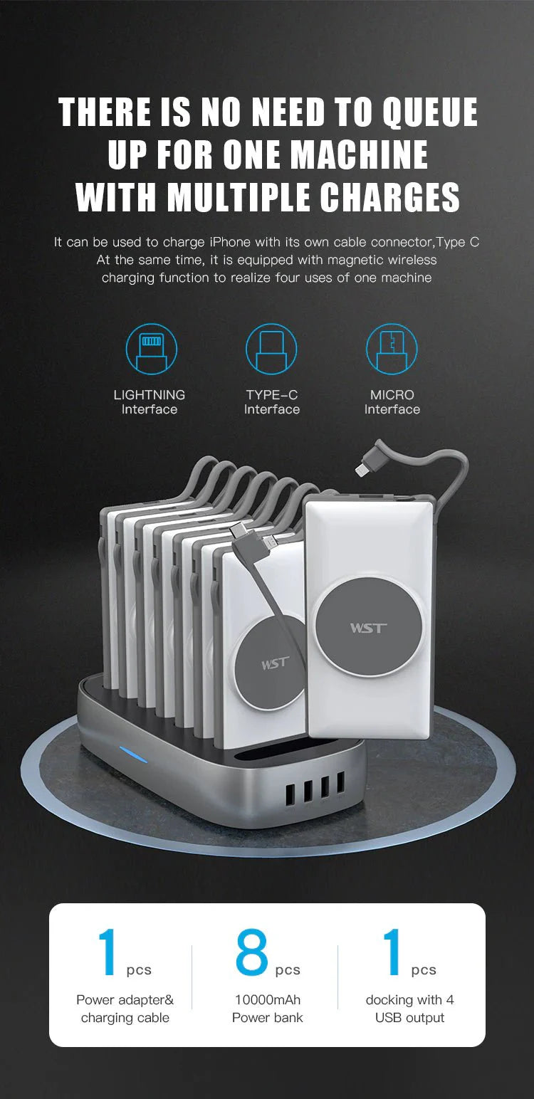 WST 8-in-1 Magnetic Wireless Power Bank Docking Station Wst